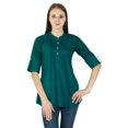 thumbnail image 1 of Robe Haut Boho Unie Tenue Décontractée Tunique Vêtements pour Femmes Coton Robe d'Été, 1 of 4