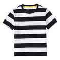 thumbnail image 4 of T-shirts d'Été à Rayures à Manches Courtes pour Filles, à Blocs de Couleur, Tendance, Col Ras du Cou, Chandails à Enfiler, Hauts, Blouse Décontractée, 4 of 6