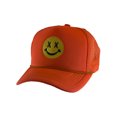 thumbnail image 1 of Gravity Threads Smile Face Embroidery Adjustable Trucker Hat - Cross Eye - Neon Orange, 1 of 2