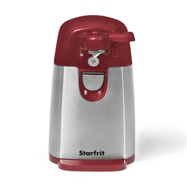 Starfrit Mightica Can Opener, Holds and Leaves No Sharp Edges on Lid, Comfort Grip,  Heavy Duty Non-Slip Knob, 3 Year Warranty