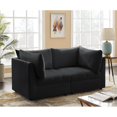 thumbnail image 3 of Meridian Furniture Jacob Sofa Modulaire en Velours Noir, 3 of 10