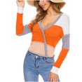 thumbnail image 3 of RKSTN Chandails pour Femmes Mode Décontractée Manches Longues Décontracté Contraste de Couleurs Patchwork Chandail Blouse Chandails d'Automne, 3 of 4