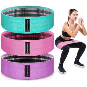 3pcs，Exercise Bands, 3 Levels Fabric Resistance Bands for Working Out, Workout Bands Resistance for Women & Men, Multi-Colored Fabric Booty Bands.,Pink