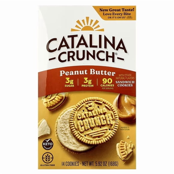 Catalina Crunch, Sandwich Cookies, Peanut Butter, 14 Cookies, 5.92 oz (168 g)