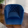 thumbnail image 3 of Allora 30'' Contemporary Velvet Swivel Accent Chair in Navy Blue, 3 of 6
