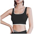 thumbnail image 1 of Virmaxy Womens High Impact Sports Bra Shock-Absorbing Gathering Collection and Complementary Breast Color Matching Edging No Wear Sports Bra Black-2 XL, 1 of 4