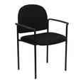 thumbnail image 1 of Comfort Black Fabric Stackable Steel Side Reception Chair with Arms, 1 of 9