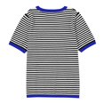 thumbnail image 4 of Fgnfyis un T-Shirt Tricoté à Manches Courtes et Col Rond avec un Design à Blocs de Couleur Rayés pour Femmes Hauts d'Été pour Femmes Bleu TG, 4 of 7