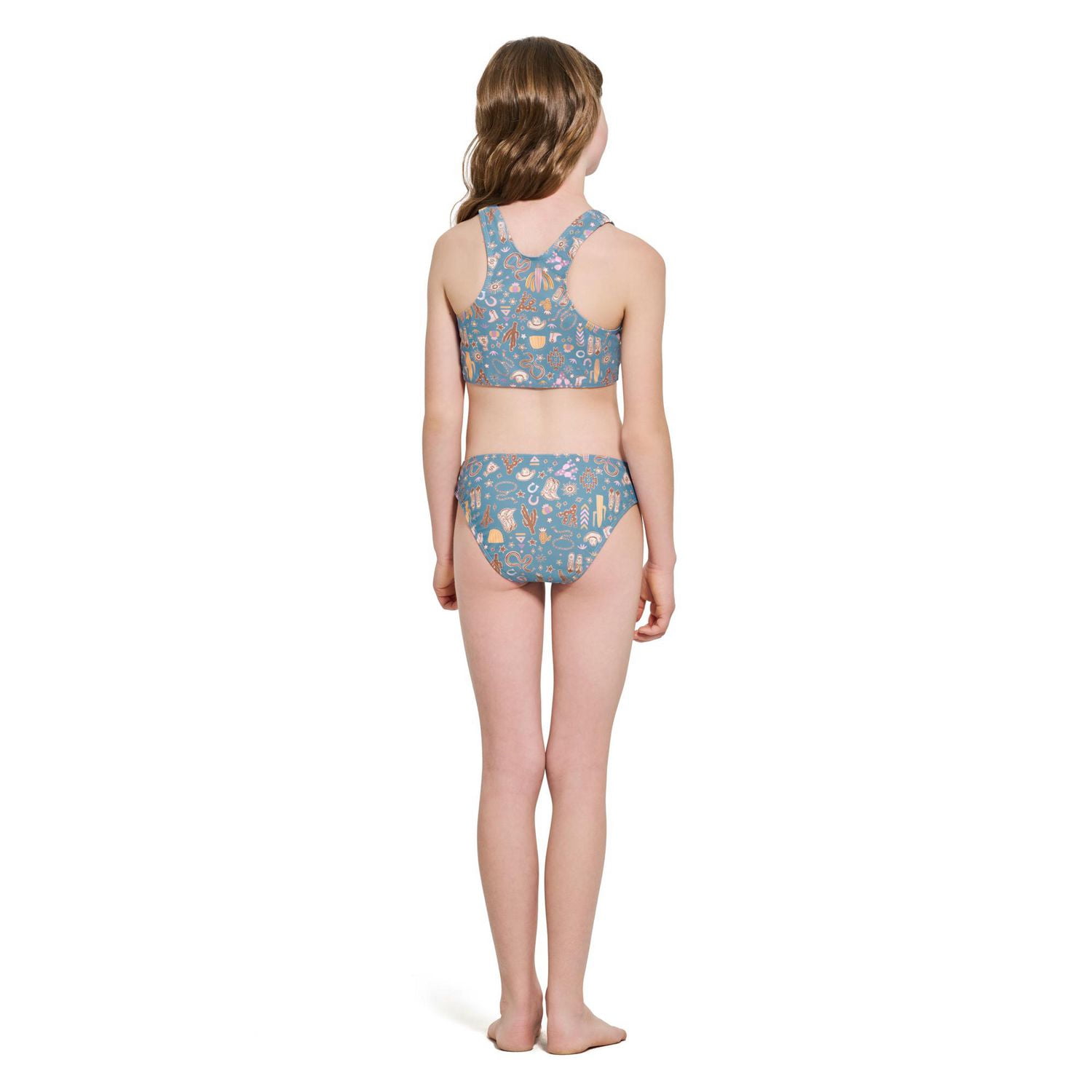 Ensemble bikini imprimé avec nœud à l’avant pour fille Summer Flirtt