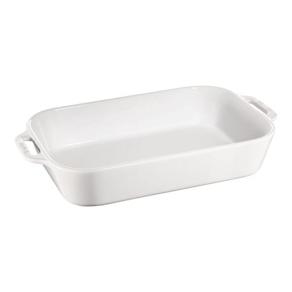 STAUB Céramique Ceramique Plat de Four Rectangulaire en de 4,4 L, Blanc