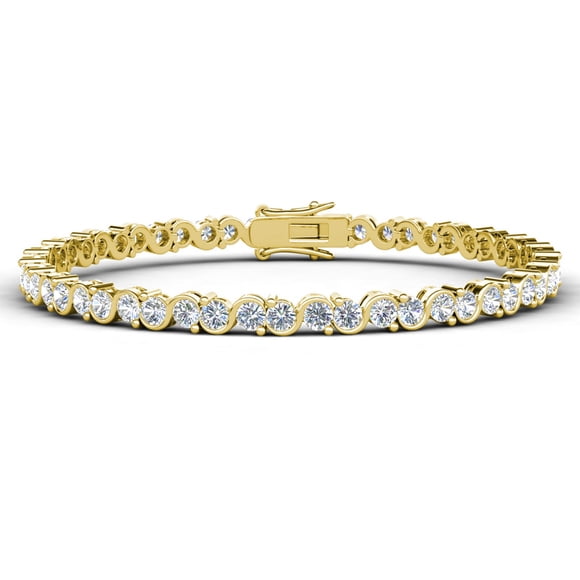 Cate & Chloe Ezra 18k Yellow Gold Plated Infinity Tennis Bracelet with Simulated Diamonds for Women