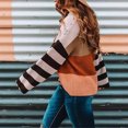 thumbnail image 4 of Qertyioot Chandails Tricotés pour Femmes, Mode pour Femmes Manches Longues Col Rond Assorti de Couleurs Hauts Amples Blouse Chandail, 4 of 5