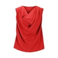 thumbnail image 4 of ohmzyzo Camisole pour Femmes Sans Manches à Col Bénitier, Drapé, devant Froncé, Blouse Tendance pour Sorties, Hauts de Bureau Basiques, Tunique, 4 of 6