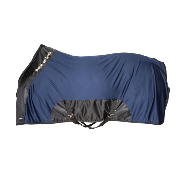 Back On Track Drap en Maille Royal Deluxe - Sport Équestre Couverture Légère Polyvalente Drap Stable avec 2 Boucles avant Fermeture Marine - 72 Pouces" (135Cm)