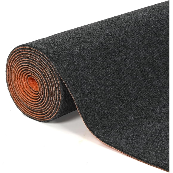 4x16.4ft Commercial Runner Rug, Heavy Duty Hallway Carpet Runner Outdoor Indoor with Non-Slip Backing, Washable Runner Rugs for Hallway Hotel Kitchen Staircase Home Office Corridor, Dark Grey