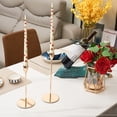 thumbnail image 1 of Printed Long Tapered Candles Set of 2 | 9.8 Inch Mixed Wax Pillar Candles In Green Orange Beige Blue Pink | Unscented Romantic Wedding Dinner Decor | Multipurpose Home Party Lighting, 1 of 6