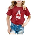 thumbnail image 1 of Ketyyh-chn99 T-Shirts Athlétiques pour Filles à Manches Courtes T-Shirt à Manches Courtes pour Filles T-Shirt d'Été à Col Rond Coupe Décontractée T-Shirts Basiques pour 10-11 Ans, Rouge, 1 of 4