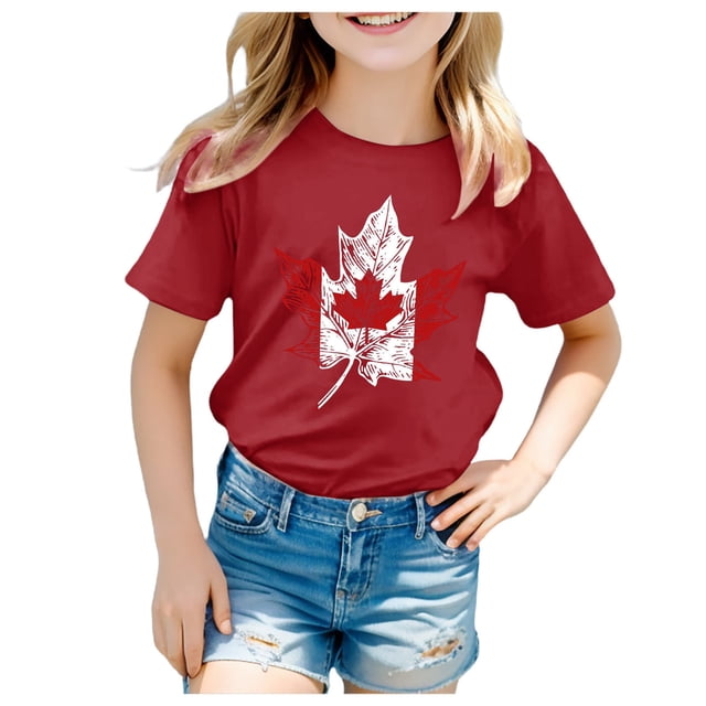 Ketyyh-chn99 T-Shirts Athlétiques pour Filles à Manches Courtes T-Shirt à Manches Courtes pour Filles T-Shirt d'Été à Col Rond Coupe Décontractée T-Shirts Basiques pour 10-11 Ans, Rouge