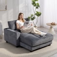thumbnail image 2 of HOMCOM Chaise Longue Intérieure de 58 Pouces, Grand Canapé-Lit Rembourré, Gris Foncé, 2 of 10