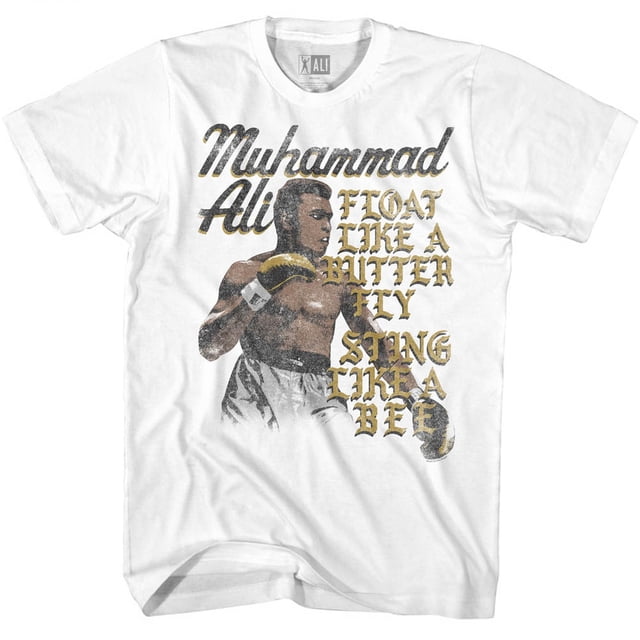 Muhammad Ali 60s Goat Greatest Boxer Floatsting White Adult T-Shirt Tee