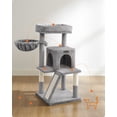 thumbnail image 3 of Feandrea Cat Tree, Multi-Level Cat Tower with Widened Perch for Large Cats Indoor, Kittens, Cat Condo with Scratching Posts and Ramp, Light Gray, 3 of 7