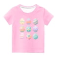 thumbnail image 2 of EGNMCR Blouses à Manches Courtes Col Rond & Chemises Enfants Garçons Filles Mode Pâques Œufs de Pâques Imprimé Col Rond Imprimé Haut à Manches Courtes Fille Blouse, 2 of 4