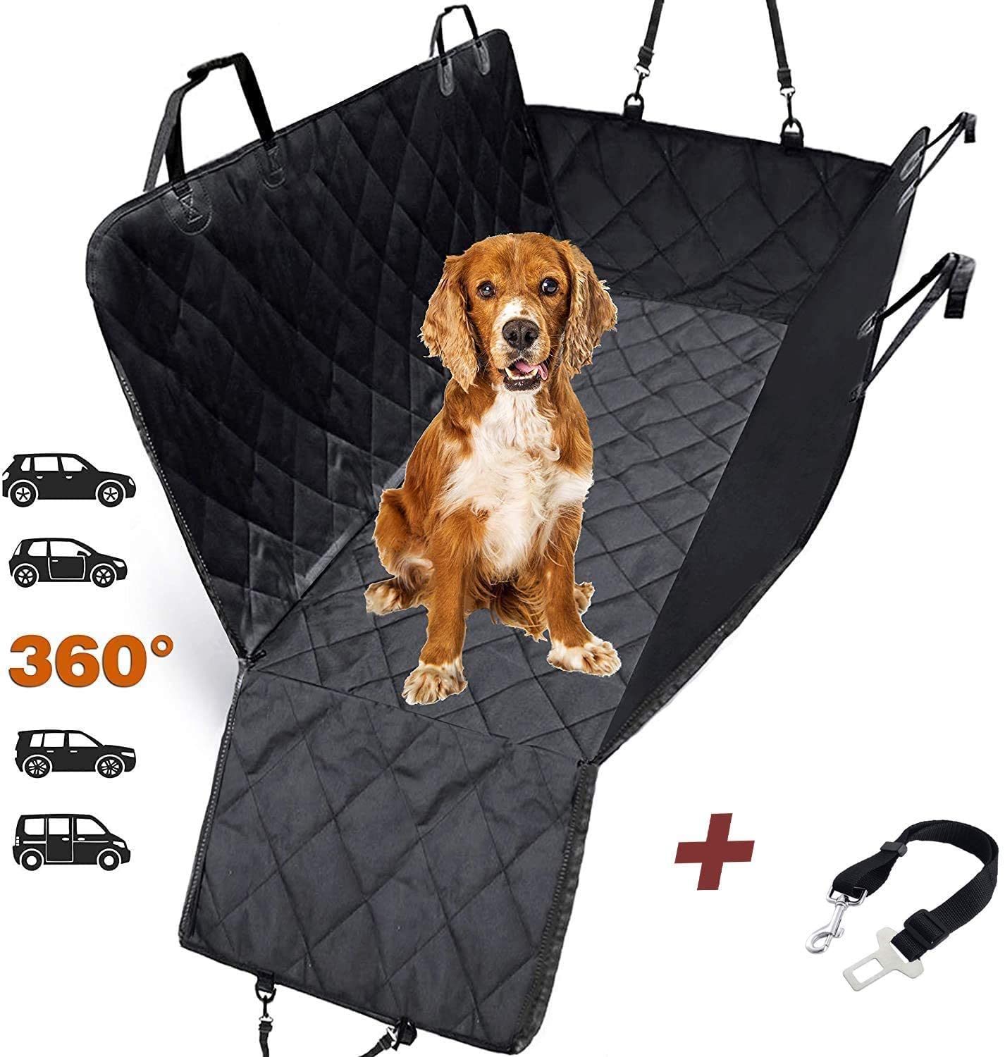Housse de Siège Auto pour Chien Imperméable Protection de Porte Durable Hamac de Voyage pour Chien