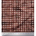 thumbnail image 1 of Soimoi Brown Georgette Viscose Fabric Check Check Printed Craft Fabric by the Yard 42 Inch Wide, 1 of 2