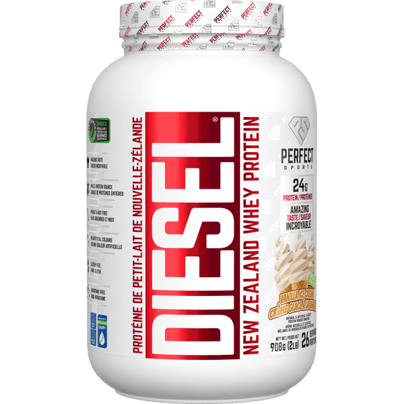 Perfect Sports - Diesel¬Æ New Zealand Whey Protein, Grass-Fed + Pasture-Raised Whey Protein Powder, Gluten-Free, Vanilla Ice Cream, 2 Lbs (908g)_en