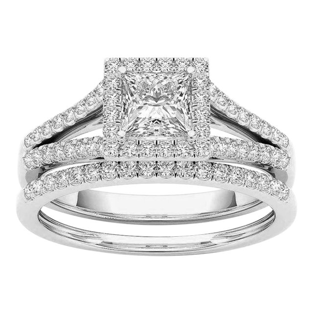 Ladies Fashion Diamond Fashion Creative Geometric Diamond Ring Jewelry
