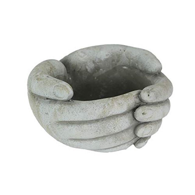 Distinctive Designs Pot de Plante en Béton de 7 Pouces Mains Secourables Intérieur/extérieur Jardinière/porte-Bougie