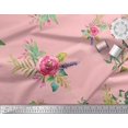 thumbnail image 2 of Soimoi Cotton Poplin Fabric Leaves & Anemone Flower Fabric Prints By Yard 42 Inch Wide, 2 of 3