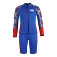 thumbnail image 1 of Split Wetsuit Kids Front Zip Keep Warm Swimsuit for Summer Water Parks Kayak Blue Color M, 1 of 10