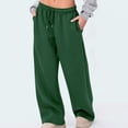 thumbnail image 2 of Yuzhih Womens Wide Leg Sweatpants Drawstring Waisted Baggy Lounge Pants Athletic Joggers with Pockets, 2 of 6