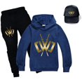 thumbnail image 1 of Merch Hoodies and Pants Hat Set, Kids Pullover Tracksuit Spy Ninja Merch, 1 of 1