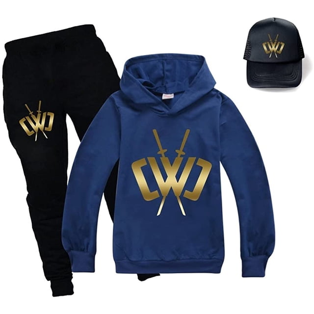 Merch Hoodies and Pants Hat Set, Kids Pullover Tracksuit Spy Ninja Merch