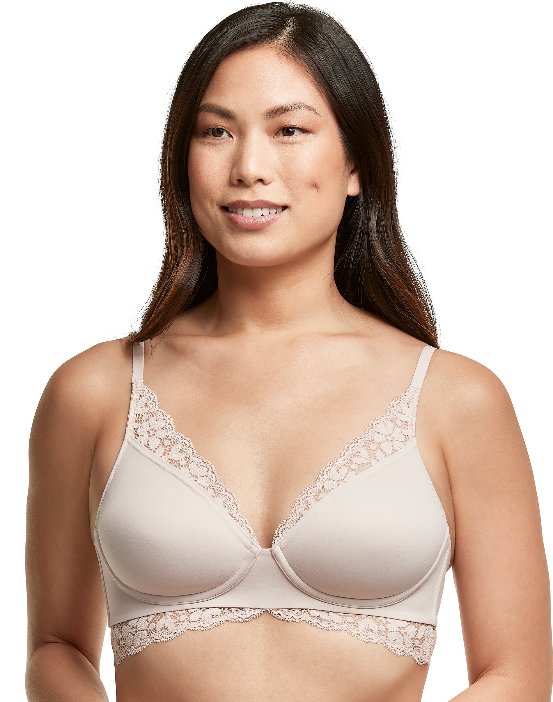 Maidenform Womens Pure Comfort Convertible Wireless Bralette, 34D, Sandshell