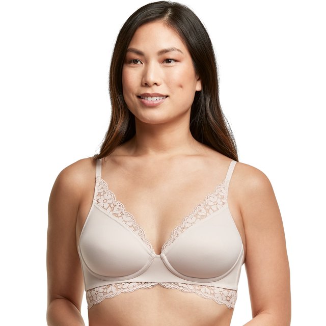 Maidenform Womens Pure Comfort Convertible Wireless Bralette, 34B, Sandshell