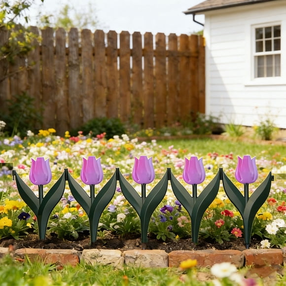 5Pcs Mini Garden Fence For Flower Beds, RRJ Garden Fence Mini Fence for Yard, Plastic Decorative Border Fence, 29x15cm Small Fence for Flower Bed, Outdoor Lawn Edging, Indoor Plant Pot Protector,