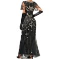 thumbnail image 3 of UPPADA Robe Cocktail à Col Rond pour Femmes Robe Sirène Robe Cocktail Sans Manches Robe Formelle Évasée Robes d'Invitée de Mariage Robe Cocktail Moulante Offres d'Accès Anticipé, 3 of 4