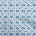 thumbnail image 1 of oneOone Tissu Jersey Coton Bleu Matériel de Couture Floral Tissu Imprimé au Mètre 58 Pouces de Large, 1 of 4