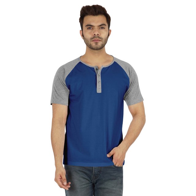 Inkmeso Short Raglan Sleeve Cotton Lightweight Solid T-Shirts Classic Henley T-Shirt For Mens