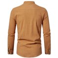 thumbnail image 4 of 2025 New Men's Solid Color Cotton Linen Long Sleeve Shirt, 4 of 5