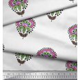 thumbnail image 2 of Soimoi Polyester Crepe Fabric Leaves & Floral Block Decor Fabric Printed Yard 52 Inch Wide, 2 of 3