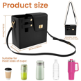 thumbnail image 1 of Leather Crossbody Water Cup Storage Bag with Adjustable Shoulder Strap Brown, 1 of 7
