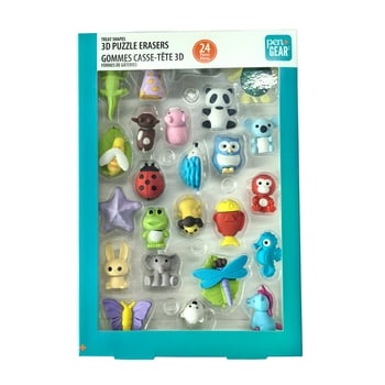 Pen+GEAR 24ct 3D Puzzle  Eraser (Animal-shaped) pack in Paper Box