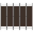 thumbnail image 1 of vidaXL 5-Panel Room Divider Brown 200x180 cm, 1 of 4