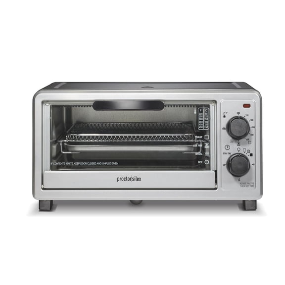 Proctor Silex Simply-Crisp™ Four grille-pain avec friteuse à air, capacité de 4 tranches, intérieur de 275 po³ (1 unité), 1200 W, argent, modèle 31265