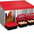 thumbnail image 1 of Chicken Nesting Boxes for Chickens, 3 Compartment Metal Roll Out Nesting Box for Chicken Coop,Rollout Egg Collection, 1 of 6