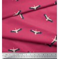 thumbnail image 2 of Soimoi Pink polyester Crepe Fabric Flying Stork Bird Print Fabric by Yard 52 Inch Wide, 2 of 5